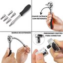 Ver imagem 4 de Kit Chaves Soquete Catraca 46 Peças de Aço Estojo Portátil