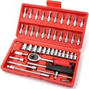 Ver imagem 2 de Kit Chaves Soquete Catraca 46 Peças de Aço Estojo Portátil