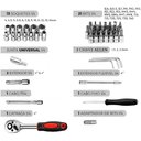 Ver imagem 3 de Kit Chaves Soquete Catraca 46 Peças de Aço Estojo Portátil