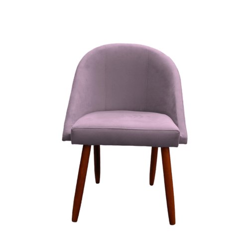 Cadeira Poltrona Arredondada Suede Rosa Bebê - D'classe Decor