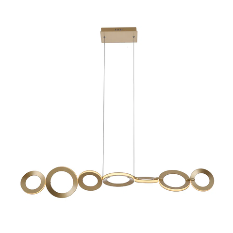 Pendente Ginga Dourado e Branco (c)105cm (l)17cm (a)17cm 1x33w 3000k 1470lm - Bb024