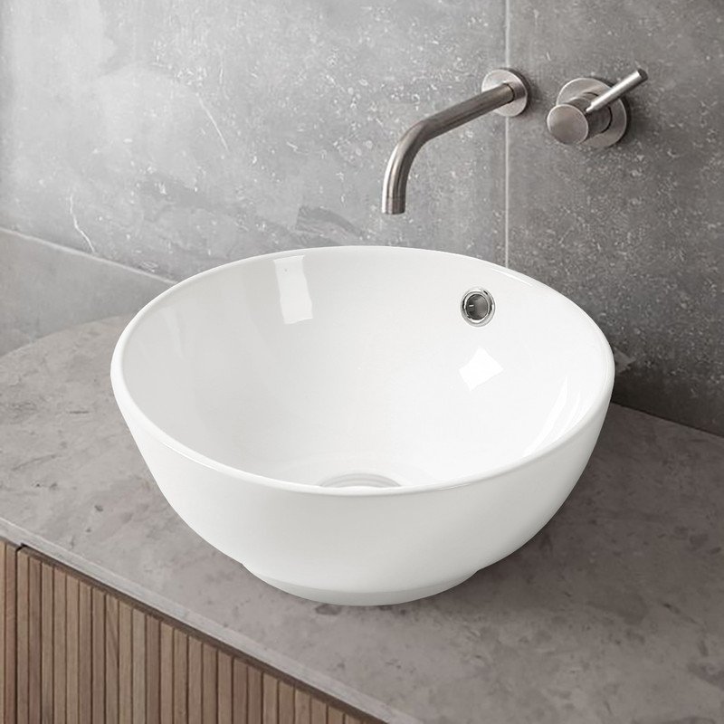 Cuba pra Bancada, Banheiro Louça, Valvula Click Inox, 38x38 Mx214 Cor:branco - 2