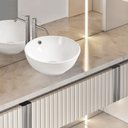 Ver imagem 3 de Cuba pra Bancada, Banheiro Louça, Valvula Click Inox, 38x38 Mx214 Cor:branco