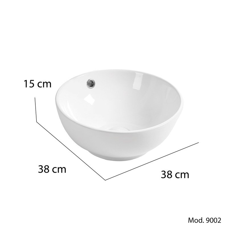 Cuba pra Bancada, Banheiro Louça, Valvula Click Inox, 38x38 Mx214 Cor:branco - 5