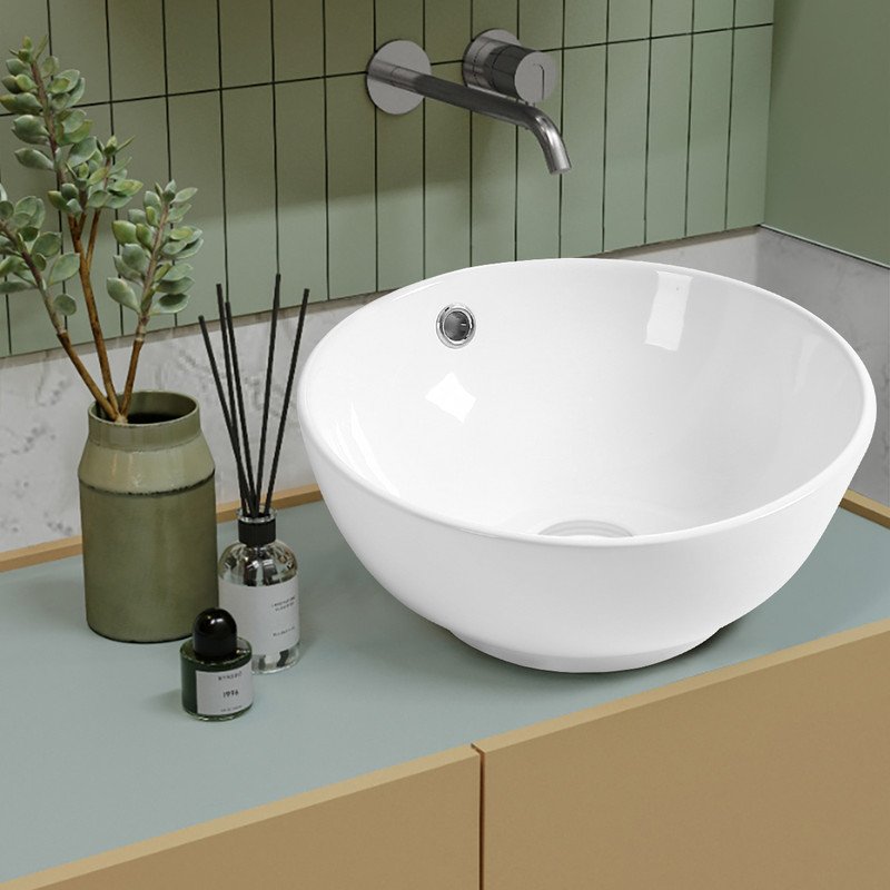 Cuba pra Bancada, Banheiro Louça, Valvula Click Inox, 38x38 Mx214 Cor:branco - 4