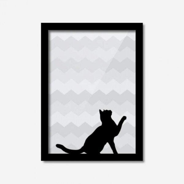 Quadro Decorativo Gato 33cmx24cm Los Quadros - 2