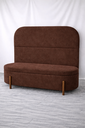 Ver imagem 1 de Kit Atenas Cabeceira de Cama Box Orgânica e Recamier Calçadeira Baú Queen 160 Cm Suede Marrom Eli Mó