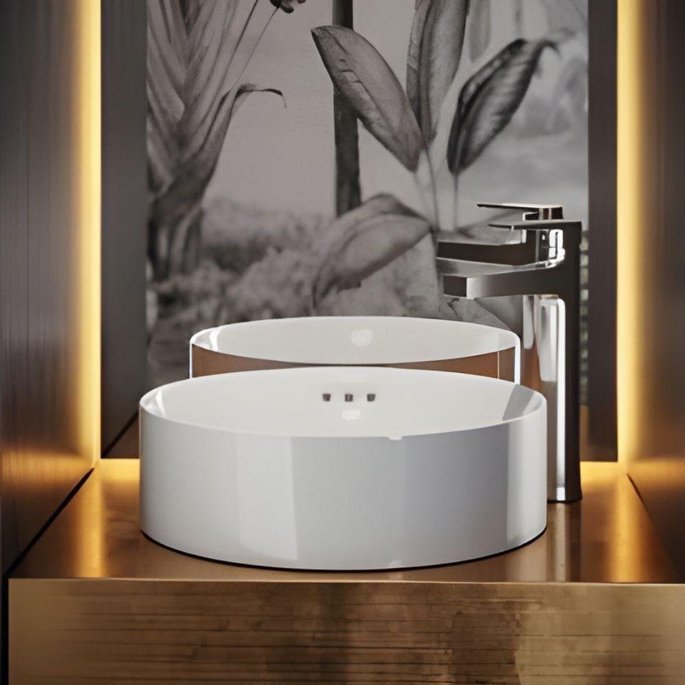 Cuba para Banheiro de Encaixe Kohler Vox Redonda 42x42cm Branca - 3