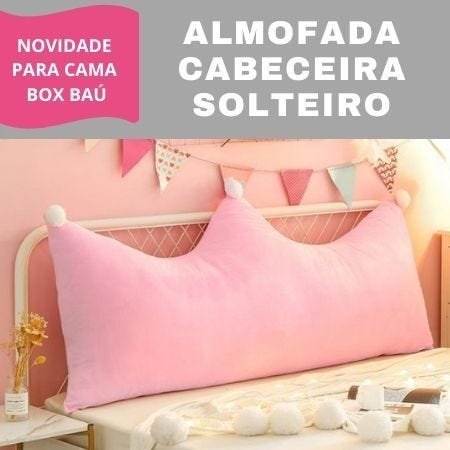 Almofada Decorativa Para Cama Cabeceira Solteiro Apoio de Leitura Encosto Lombar Decoração Rosa Capa - 6