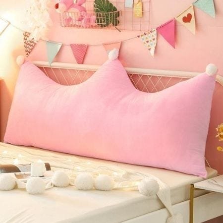 Almofada Decorativa Para Cama Cabeceira Solteiro Apoio de Leitura Encosto Lombar Decoração Rosa Capa