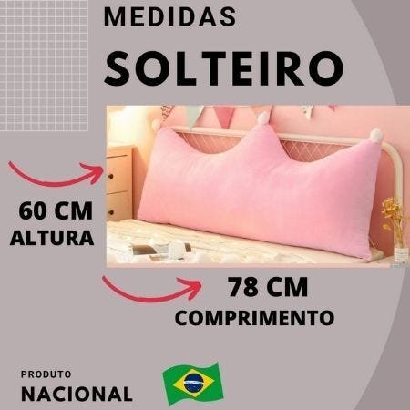 Almofada Decorativa Para Cama Cabeceira Solteiro Apoio de Leitura Encosto Lombar Decoração Rosa Capa - 2