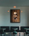 Ver imagem 1 de Quadro Decorativo Xícaras Café Madeira - 70x50cm:moldura Preta