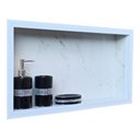 Ver imagem 2 de Nicho Porcelanato para Banheiro Branco Santorine 60x32cm