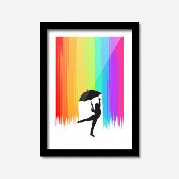 Quadro Decorativo Chuva de Cores 33cmx24cm Los Quadros - 2