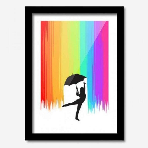 Quadro Decorativo Chuva de Cores 33cmx24cm Los Quadros - 1