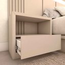 Ver imagem 3 de Cabeceira Queen 3,0m e 2 Mesas Gaveta e Nicho Mdf sob Medida Cor:titânio