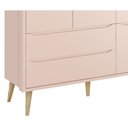 Ver imagem 3 de Guarda-roupa Retrô 3 Portas Théo New Rosa Fosco com Natural - Moveisaqui