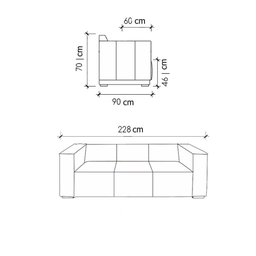 Sofá Milana 3 Lugares Couro Caramelo 228cm - 69989 - 4 Sofá Milana 3 Lugares Couro Caramelo 228cm - 69989 - 4