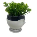 Ver imagem 4 de Vaso decorativo raposinha de cerâmica na cor preta e planta