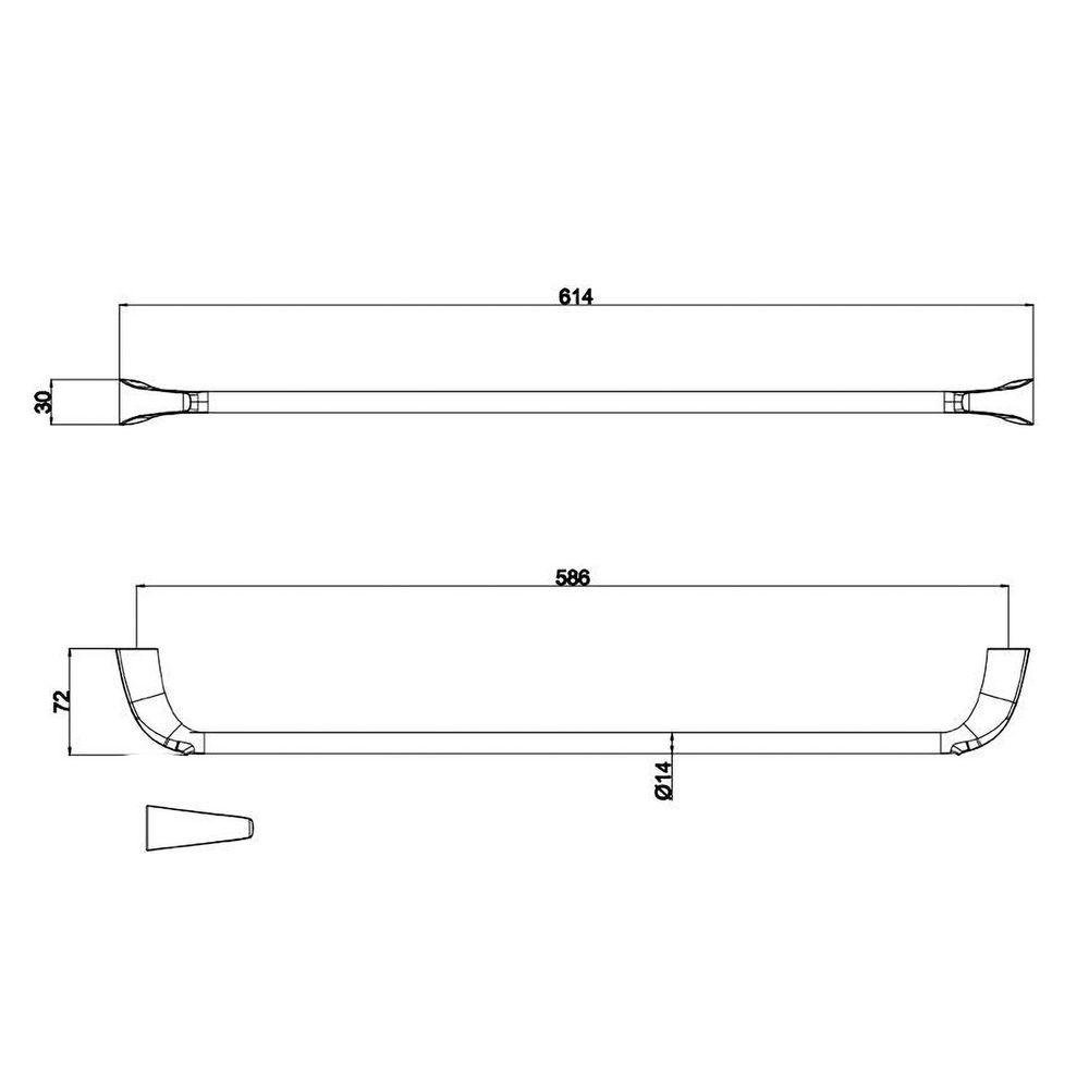 Toalheiro Porta Toalha de Banho de Parede Nias 60cm - 2