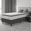 Ver imagem 2 de Cama Box Colchão Solteiro Molas Ensacadas City Pillow Top 88x188x61cm Branco / Cinza Hellen - Suport