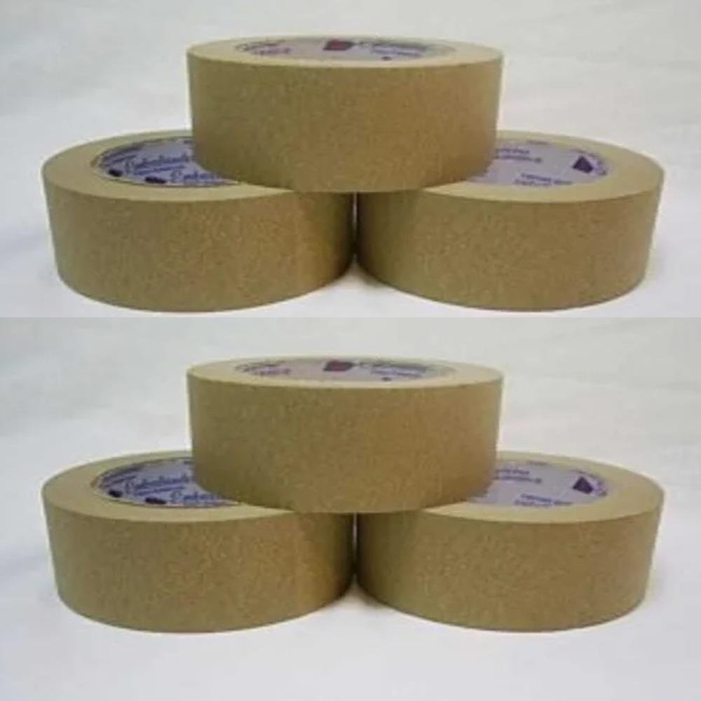 FITA ADESIVA CREPE KRAFT KIT 6 ROLOS EMBALAGEM CAIXA PAPEL ECOMMERCE 50MMX50M CREPADO - 2
