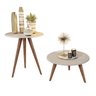 Conjunto de Mesa Centro e Lateral Nathi - Off White - 1