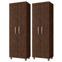 Ver imagem 1 de Kit 2 Armários Multiuso Rafaela 2 Portas Chocolate - Nathy Móveis
