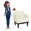 Ver imagem 4 de Poltrona Decorativa Clássica Base em Madeira Suede Cores - Ds Estofados - Marfim