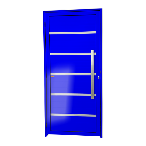 Porta Alumínio Lambril Premium c/Puxador D.Azul 90 Brimak