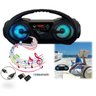 Rádio Caixa de Som Portátil Bluetooth com Alça USB Tf FM - 7
