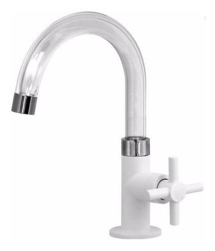 Torneira Lavatório Mesa Branca E Transparente Fienza Víqua - 1