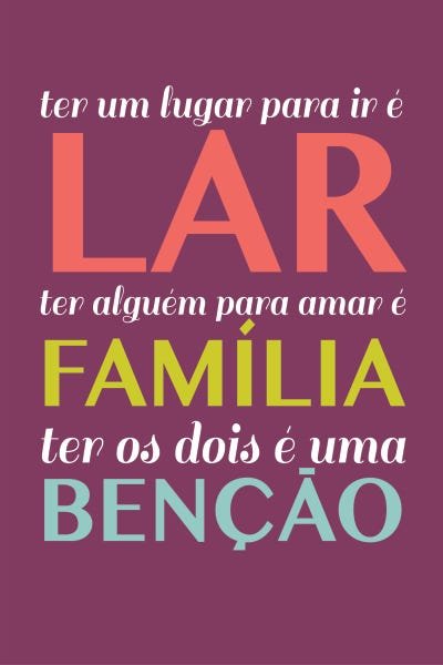 Adesivo Decorativo de Parede Frase Lar Família Benção