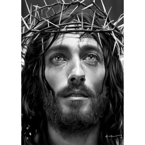 Adesivo Decorativo de Parede Religioso Jesus com Coroa de Espinho