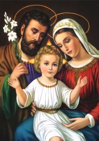 Adesivo Decorativo de Parede Maria e Jesus, Família Sagrada