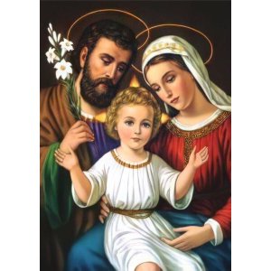 Adesivo Decorativo de Parede Maria e Jesus, Família Sagrada