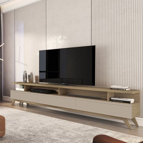 Rack com Painel Ripado para TV até 86 Polegadas 230cm Vivare