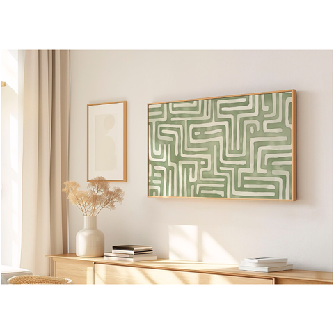 Quadro Decorativo N°4 140x80cm - Panorâmico Abstrato - Tribal - Madeira Clara - Rollflex