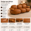 Ver imagem 7 de Sofá Leaf 250 cm 3 Lugares Orgânico Luxo Sala de Estar: Courino Sintético Marrom