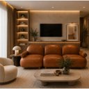 Ver imagem 3 de Sofá Leaf 250 cm 3 Lugares Orgânico Luxo Sala de Estar: Courino Sintético Marrom