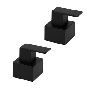 Kit 2 Acabamentos P/ Registro Style Quadrado Preto Fosco