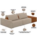 Ver imagem 4 de Sofá Ilha Modular para Sala 232cm com Puff Dublin K01 Linho Bege Sintético Caramelo - Lyam Decor
