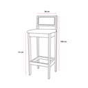 Ver imagem 2 de Kit 2 Banquetas Madeira Mel com Linho Cru Churrasqueira Encosto em Trama