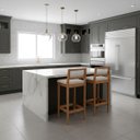 Ver imagem 3 de Kit 2 Banquetas Madeira Mel com Linho Cru Churrasqueira Encosto em Trama