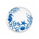 Ver imagem 3 de Jogo de 6 Pratos de Jantar em Porcelana Branca com Azul Fundo do Mar 02x28cm Mesa Posta