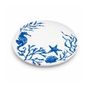 Ver imagem 4 de Jogo de 6 Pratos de Jantar em Porcelana Branca com Azul Fundo do Mar 02x28cm Mesa Posta