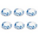 Ver imagem 1 de Jogo de 6 Pratos de Jantar em Porcelana Branca com Azul Fundo do Mar 02x28cm Mesa Posta