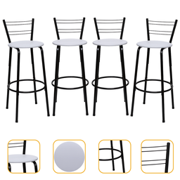 Kit 4 Banquetas para Balcão Bancada Cozinha Bistrô Ilhas Gourmet Bares Banco Flórida Preta - 1