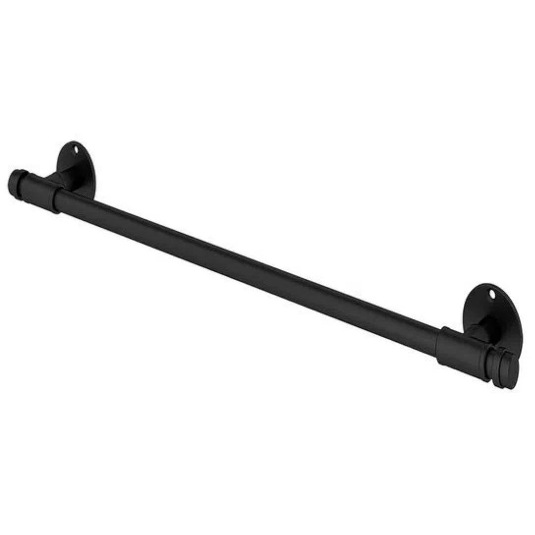 Porta Toalha Reto Preto Banheiro Parede 4400 Bk700 - Fani - 1