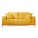 Ver imagem 2 de Sofá Verona Amarelo Molas Ensacadas Braço 20cm Couro Ecológico 2,30m:amarelo